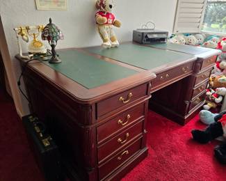 Mahogany Executive Desk with Leather Insert