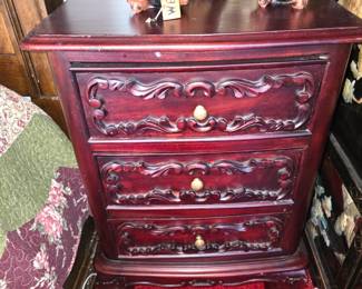 Pair of Ornate 3 Drawer Nightstands- We Have King Bed to match