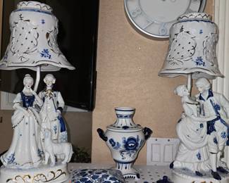 Blue and White Plantation Lamps 