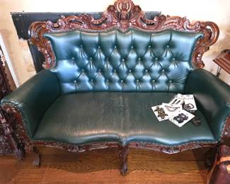 Ornate Heavy Carved Loveseat
