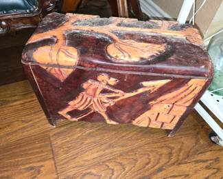 Small Hand Carved Trunk