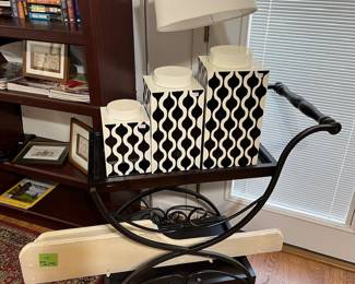 Black tea cart and a stylish cannister set!