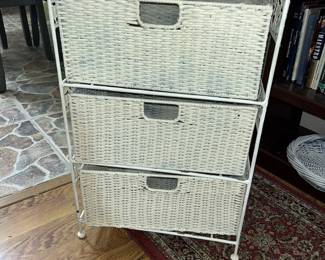 wicker basket cabinet