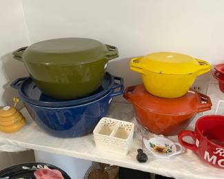 Unique enameled cast iron casseroles by Copco from Denmark - 4 sizes!