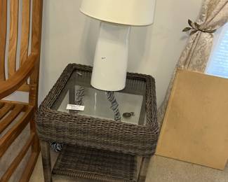 wicker lamp table