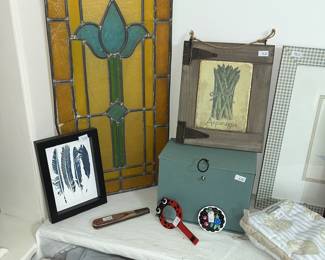 Stained leaded glass panel