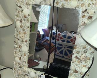 Shell-framed mirror