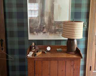 Doris White (Wisconsin) painting and primitive pine commode