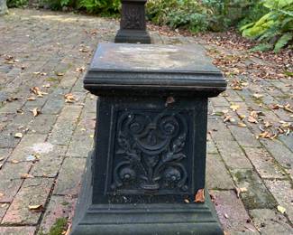 Ornate Cast Iron Plinth, 2 matching