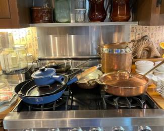 Copper and Le Crueset cookware