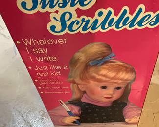 Vintage Susie Scribbles Doll, Writes with Pen/Tapes, Box