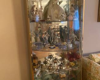 Gorgeous  Glass Rounded Lighted Cabinet for TREASURES!!