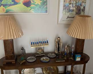 Filled with Menorahs, Sedar Brass Plates, Kiddish Cups/Box, Judaica 