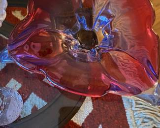 Mid Century Italian Art Glass Free Form ( looks like a factory inside crack/glass)