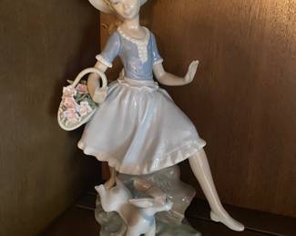 Lladro Girl with Puppy