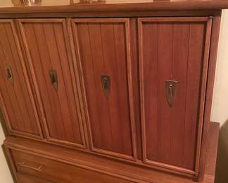 Mid Century Walnut Kent Coffey " The Wharton" High Boy