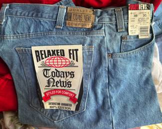 Vintage Relaxed Fit ‘Today’s News’ Jeans
New, Never worn