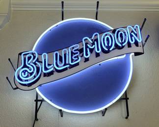 Vintage Blue Moon Neon Light