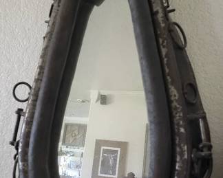 Antique Leatger Horse Collar Mirror