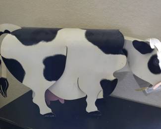 Motion Metal Cow Garden Sculpture