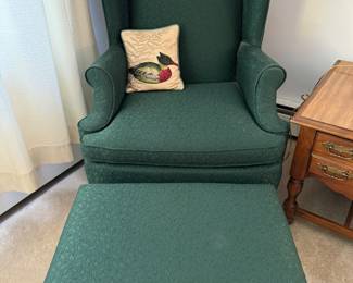 Wing chair, ottoman