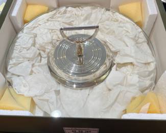 Lots of beautiful silver-plate serving pieces, including Christofle