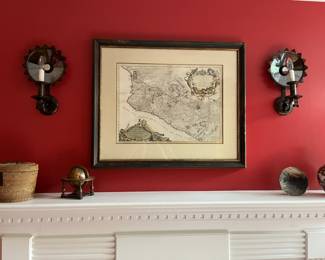 lots of antique maps and architectural engravings