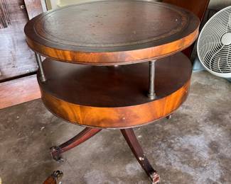 vintage two tiered drum table