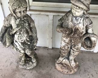 PAIR OF CONCRETE STATUES 