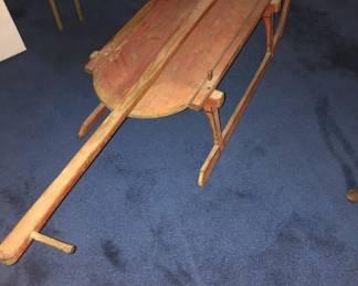 WOODEN SNOW SLED