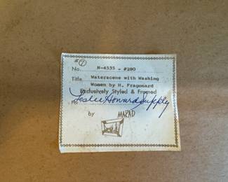 "WATER SCENE WITH WASHING WOMEN" BY H. FRAGONARD