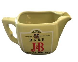 J & B Scotch Whisky pitcher pub jug 4.5"H Justerini Rare  