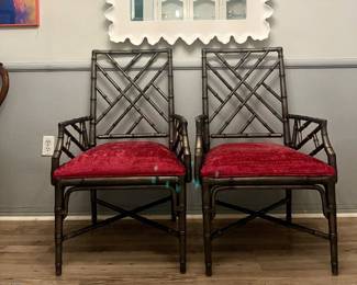 Pair Of Early 21st Century Ethan Allen "Lian" Dining Arm Chairs