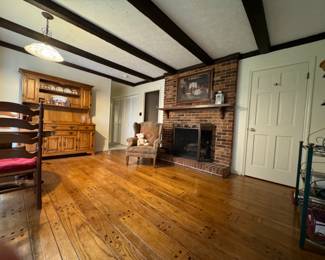 That hutch! it's heavy and well-built. It's two pieces, so it's moveable. 