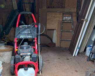 Gas powered pressure washer. 