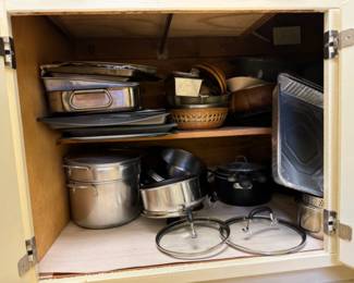 Se has cabinets full of granny ware and cookware. All practice and good. Some stuff will be free so I can rid myself of it all. 