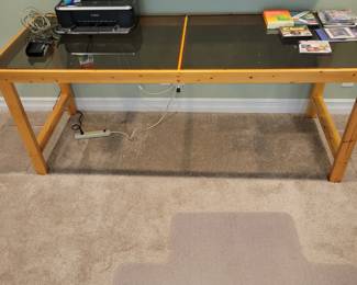 Smoked Glass Knottey  Pine Table 