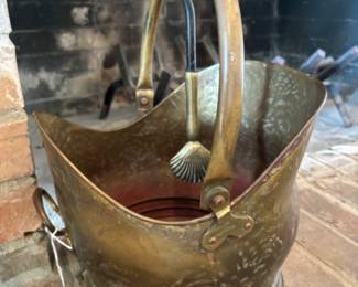 Antique Brass Coal Scuddle 