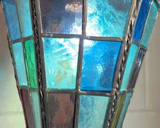 Vintage Stained Glass Style Porch Lantern Light