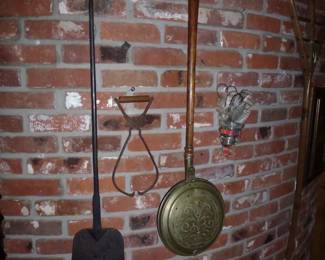 Some great antique items, a bed sheet warmer plus other fun and unique  antique  items.