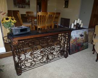 BOSE RADIO, NICE IRON CONSOLE TABLE