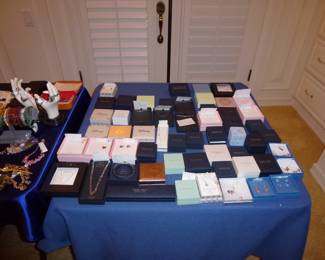MOST ARE STERLING PIECES IN THESE BOXES AND NEW! SO MUCH, YOU WILL HAVE FUN LOOKING AND ADDING TO YOUR COLLECTION OF JEWELS