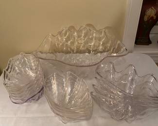 Plastic shell serving bowls.