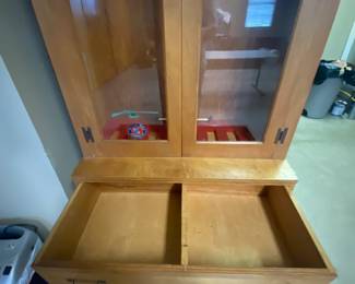 All wood gun cabinet with dehumidifier.   Marked down to $25