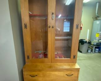 All wood gun cabinet with dehumidifier.   Marked down to $25