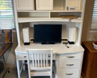 Youth desk. Base, upper cabinet and chair. $75