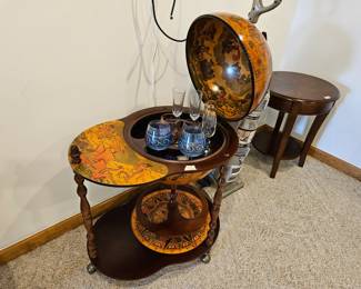 Globe bar cart