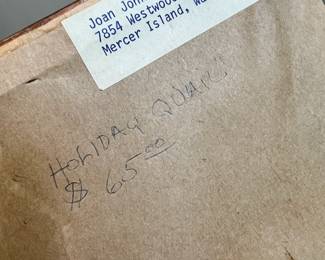 Framed Painting on Board "Holiday Quail" by Joan Johnson