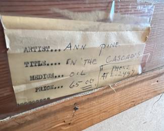 Framed Oil Painting "In the Cascades" by Ann Pine