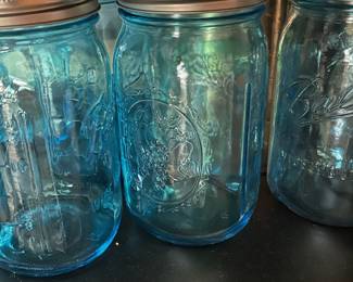 Assortment of Ball Blue Mason Jars